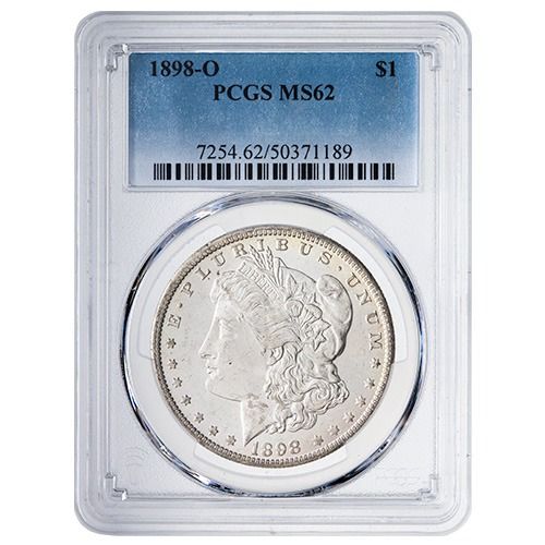 1898\u002DO\u0020PCGS\u0020MS\u002D62\u0020Morgan\u0020Dollar\u0020Silver\u0020Coin