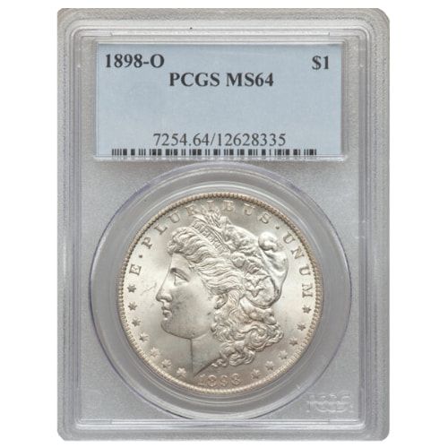 1898\u002DO\u0020PCGS\u0020MS\u002D64\u0020Morgan\u0020Dollar\u0020Silver\u0020Coin