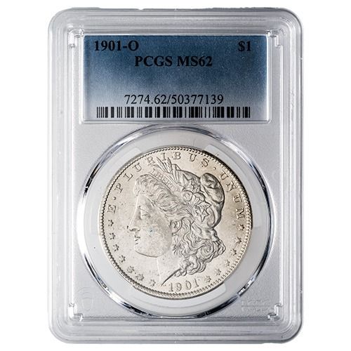 1901\u002DO\u0020PCGS\u0020MS\u002D62\u0020Morgan\u0020Silver\u0020Dollar\u0020Coin