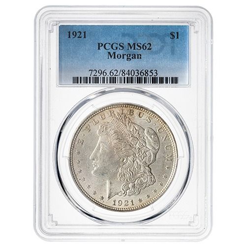 1921\u0020PCGS\u0020MS\u002D62\u0020Morgan\u0020Dollar\u0020Silver\u0020Coin