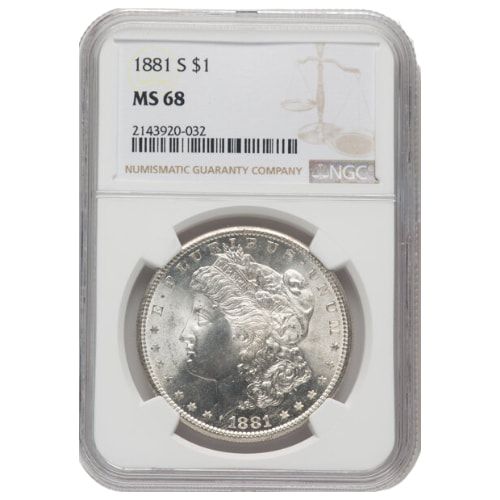 1881\u002DS\u0020NGC\u0020MS\u002D68\u0020Morgan\u0020Silver\u0020Dollar\u0020Coin