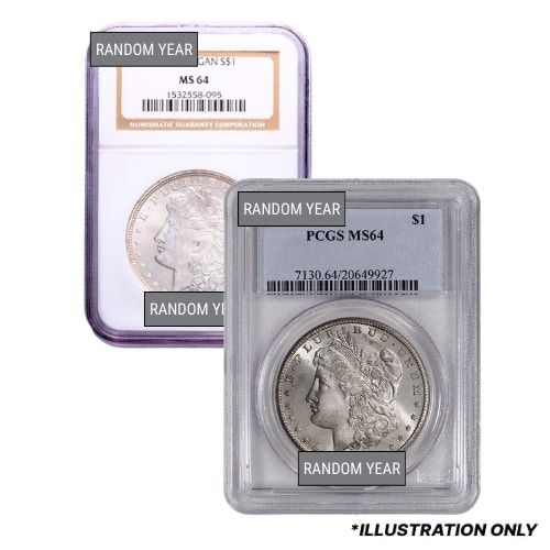 Pre\u002D1921\u0020NGC\u002FPCGS\u0020MS\u002D64\u0020Morgan\u0020Silver\u0020Dollar\u0020\u002D\u0020Random\u0020Year