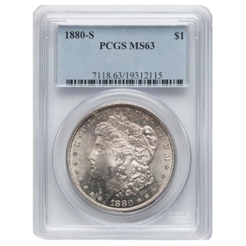 1880\u002DS\u0020PCGS\u0020MS\u002D63\u0020Morgan\u0020Silver\u0020Dollar\u0020Coin