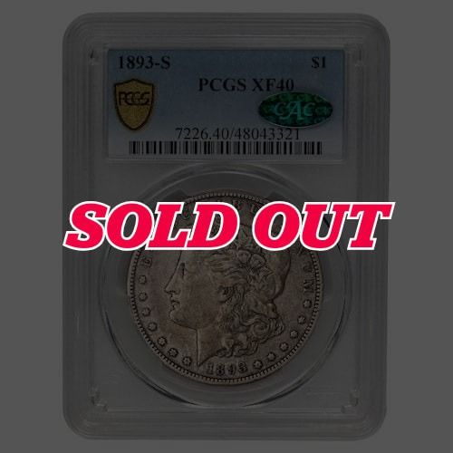 1893\u002DS\u0020US\u0020Morgan\u0020Silver\u0020Dollar\u0020PCGS\u0020XF\u002D40