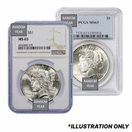 Pre\u002D1935\u0020NGC\u002FPCGS\u0020MS\u002D63\u0020Peace\u0020Silver\u0020Dollar\u0020\u002D\u0020Random\u0020Year