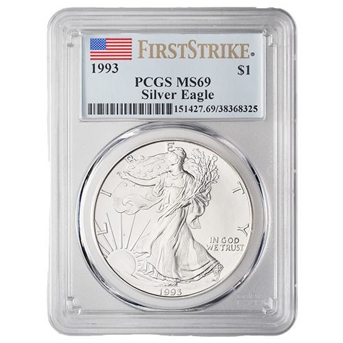 1993\u0020PCGS\u0020MS\u002D69\u0020First\u0020Strikes\u00201\u0020oz\u0020American\u0020Silver\u0020Eagle\u0020Coin