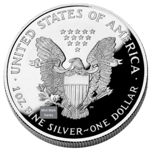 1 oz American Silver Eagle Proof Coin - Pre-2001 w/Box & COA