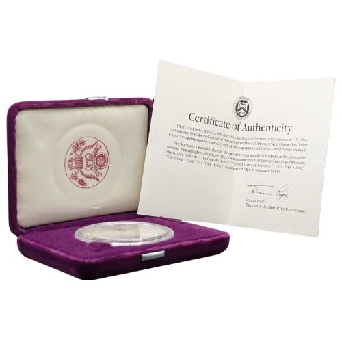 1989-S 1 oz American Silver Eagle Proof Coin w/Box & COA