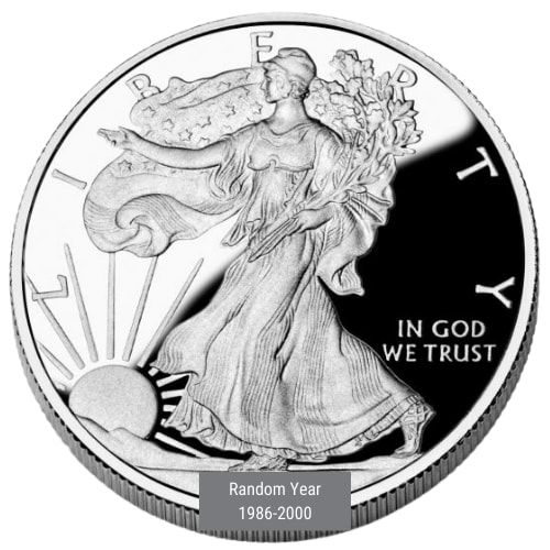 1 oz American Silver Eagle Proof Coin - Pre-2001 w/Box & COA