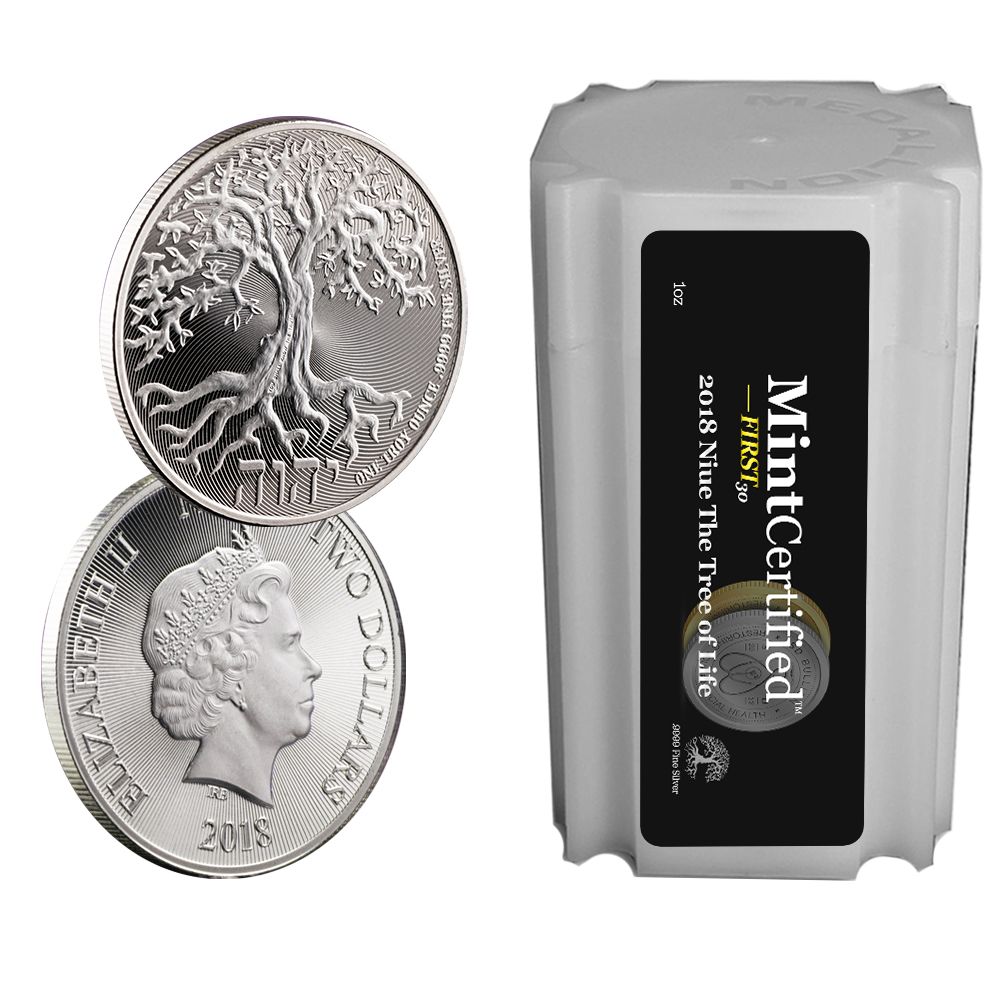 2018\u0020Tree\u0020of\u0020Life\u0020Silver\u0020Coin\u0020Tube\u0020\u002D\u0020MintCertified\u0020FIRST30\u2122