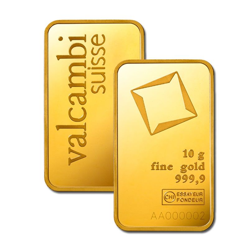 Valcambi 10 Gram Gold Bar In Certicard