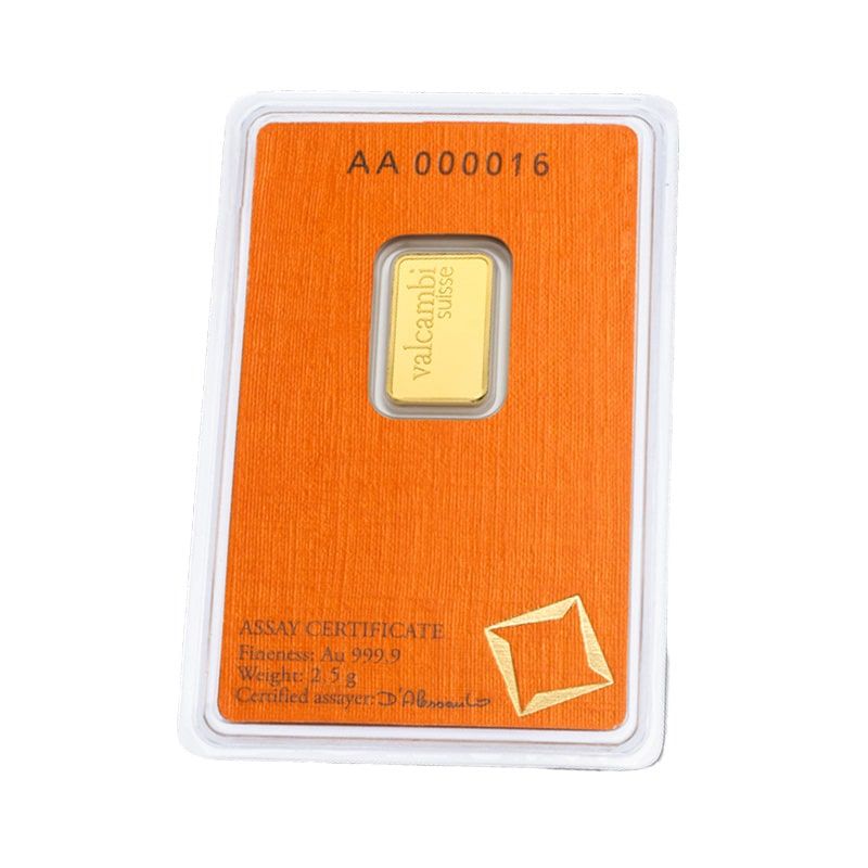 Valcambi 2.5 Gram Gold Bar In Certicard