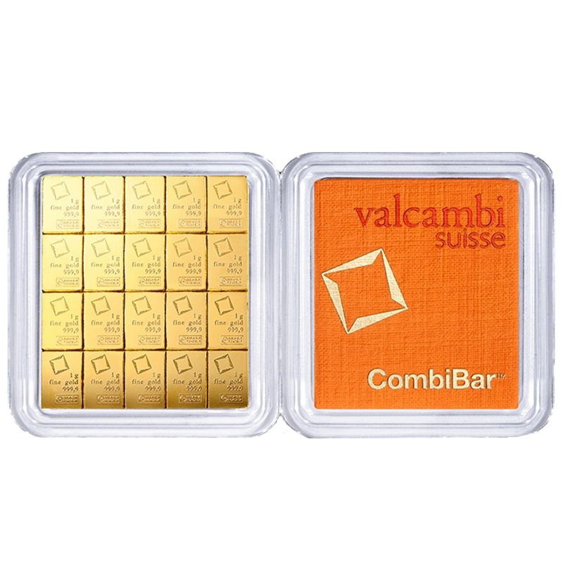 Buy 20 x 1 g Valcambi Gold CombiBar - In Assay | SD Bullion