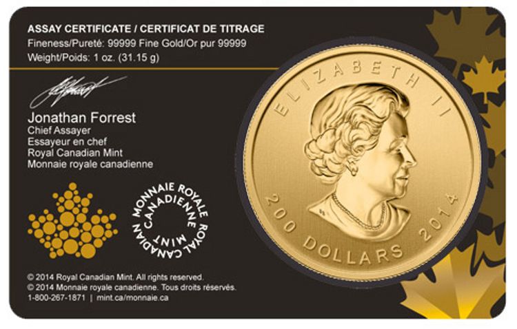 Buy 2014 1 oz Gold Canadian Howling Wolf Call of the Wild Series