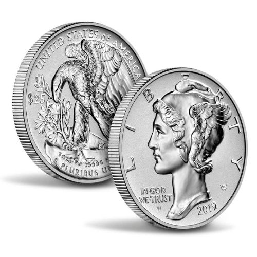 2019-W 1 oz American Palladium Eagle Reverse Proof Coin w/Box and COA