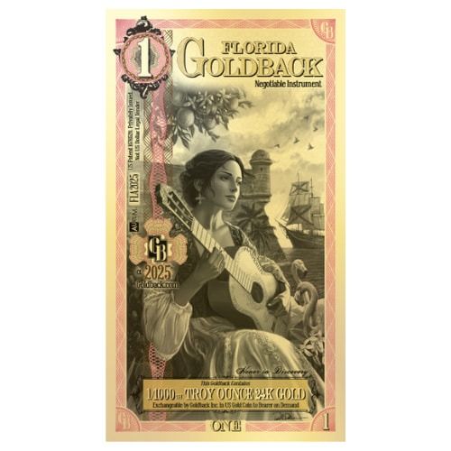 Gold\u0020Aurum\u0020Florida\u00201\u0020Goldback\u0020Note\u0020\u002824K\u0029