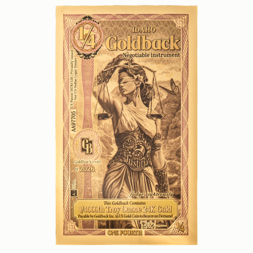 Gold\u0020Aurum\u0020Idaho\u00201\u002F4\u0020Goldback\u0020Note\u0020\u002824K\u0029