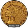 $5 Indian Half Eagle Gold Coin Random Year  |  VF+ thumbnail