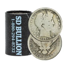 $10 Face - 90% Silver Barber Half Dollars - Circulated