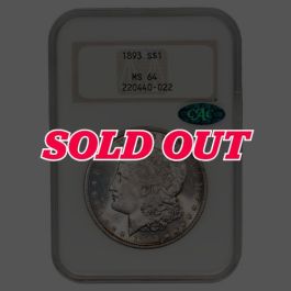 Buy 1893 US Morgan Silver Dollar NGC MS-64 CAC - Old Fatty Holder