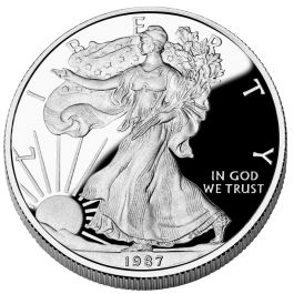 Buy 1987-S 1 oz American Silver Eagle Proof Coin w/Box & COA | SD