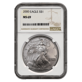 Buy 2000 NGC MS-69 American Silver Eagle Coin (Brown Label) | SD