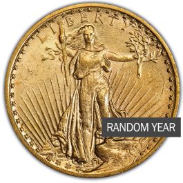 $20 Saint Gaudens Double Eagle Gold Coin (BU) - Random Year