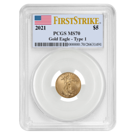 Buy 2021 1/10 oz PCGS MS-70 FS American Gold Eagle Coin | SD Bullion