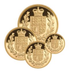 2002 Gold Sovereign Queen's Golden Jubilee 4-Coin Set in Capsules