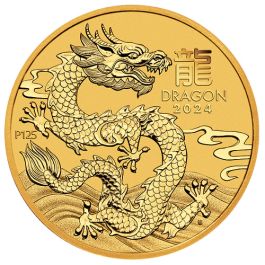 2024 1/4 oz Perth Mint Gold Lunar Dragon Coin - Series III