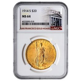 Buy 1914-S NGC MS-64 $20 St. Gauden Double Eagle Gold Coins - San