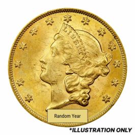 $20 Liberty Double Eagle Gold Coin - Type II - XF - Random Years