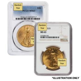 Buy $20 MS-63 St. Gaudens Double Eagle Gold Coin (NGC or PCGS