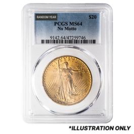 Buy NGC/PCGS MS-64 $20 St. Gaudens Double Eagle Gold Coin No Motto