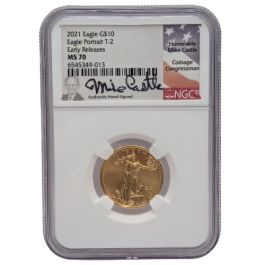 Buy 2021 NGC MS-70 Early Releases 1/4 oz American Gold Eagle Coin