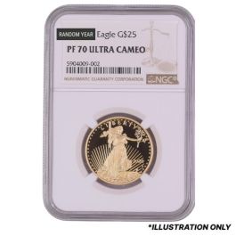 NGC PF-70 1/2 oz American Gold Eagle Proof Coin - Random Year
