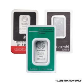 1 oz Platinum Bars w/ Assay - Our Choice Brand