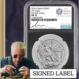 Buy 2026 NGC MS-70 First Day of Issue 1 oz British Angel Silver