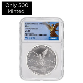 Buy 2025 NGC MS-70 First Day of Issue 1 oz Mexican Silver Libertad