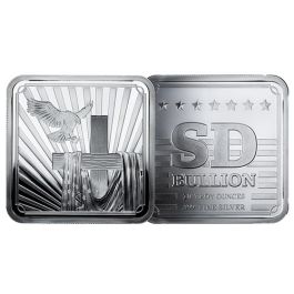 Buy 20 oz SD Bullion Cross and Flag Square Silver Bars