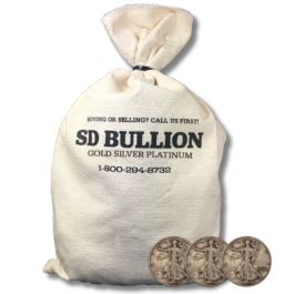 $100 Face Value Bag - 90% US Silver Walking Liberty Half Dollars