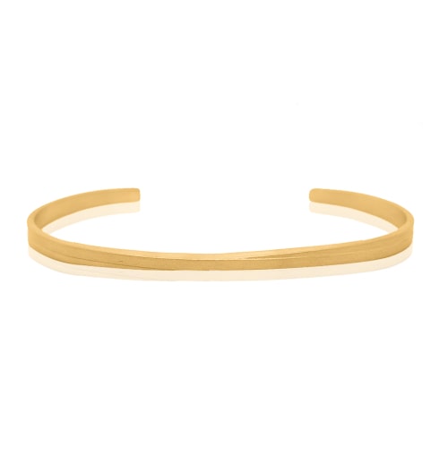 Gold Dual Finish Crossover Bangle - SD24K
