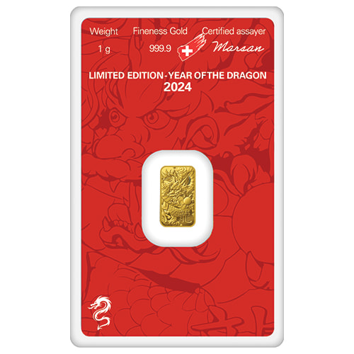1 Gram Argor-Heraeus Year of the Dragon Gold Bar