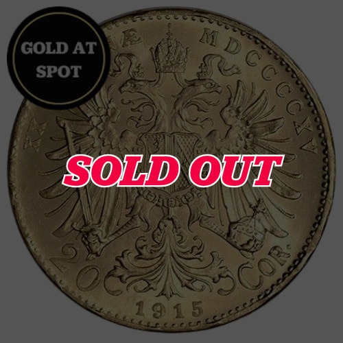 1915 Austrian Gold 20 Corona BU (Restrike)