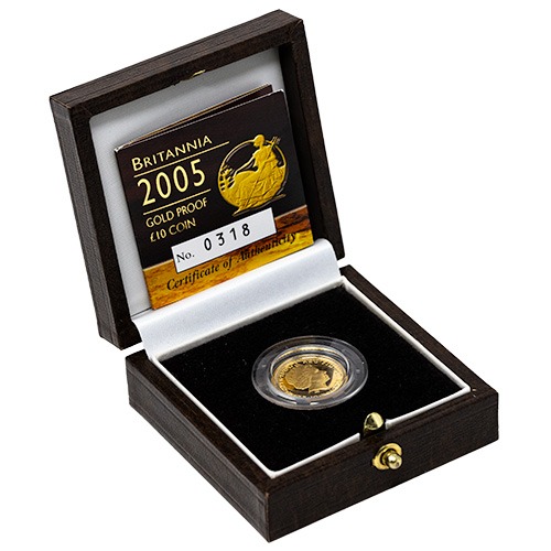 2005 1/10th oz Gold Britannia Proof Coin with Box and COA