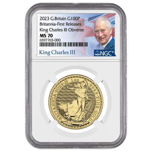 2023 NGC MS-70 First Releases 1 oz Britannia Gold Coin (King Charles III)