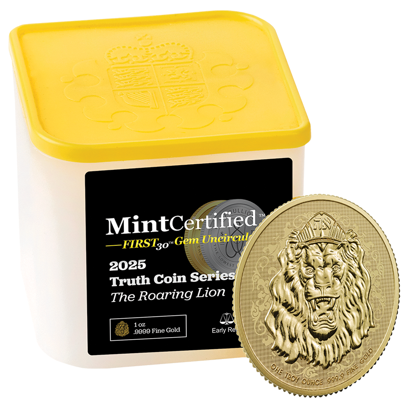 2025 1 oz Gold Roaring Lion NGC MintCertified™ FIRST30 – Sealed Tube