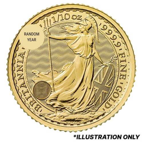 1/10 oz Gold Britannia Coin - Random Year