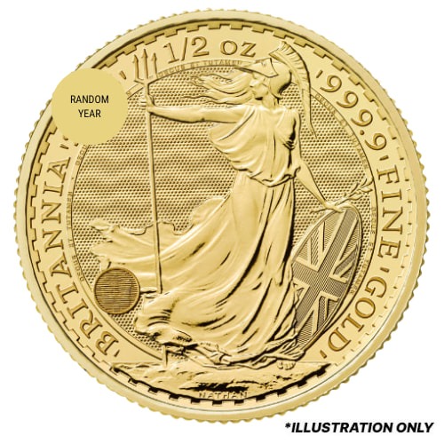 1/2 oz Gold Britannia Coin - Random Year