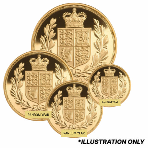 Gold Sovereign 4-Coin Set in Capsules - Random Year